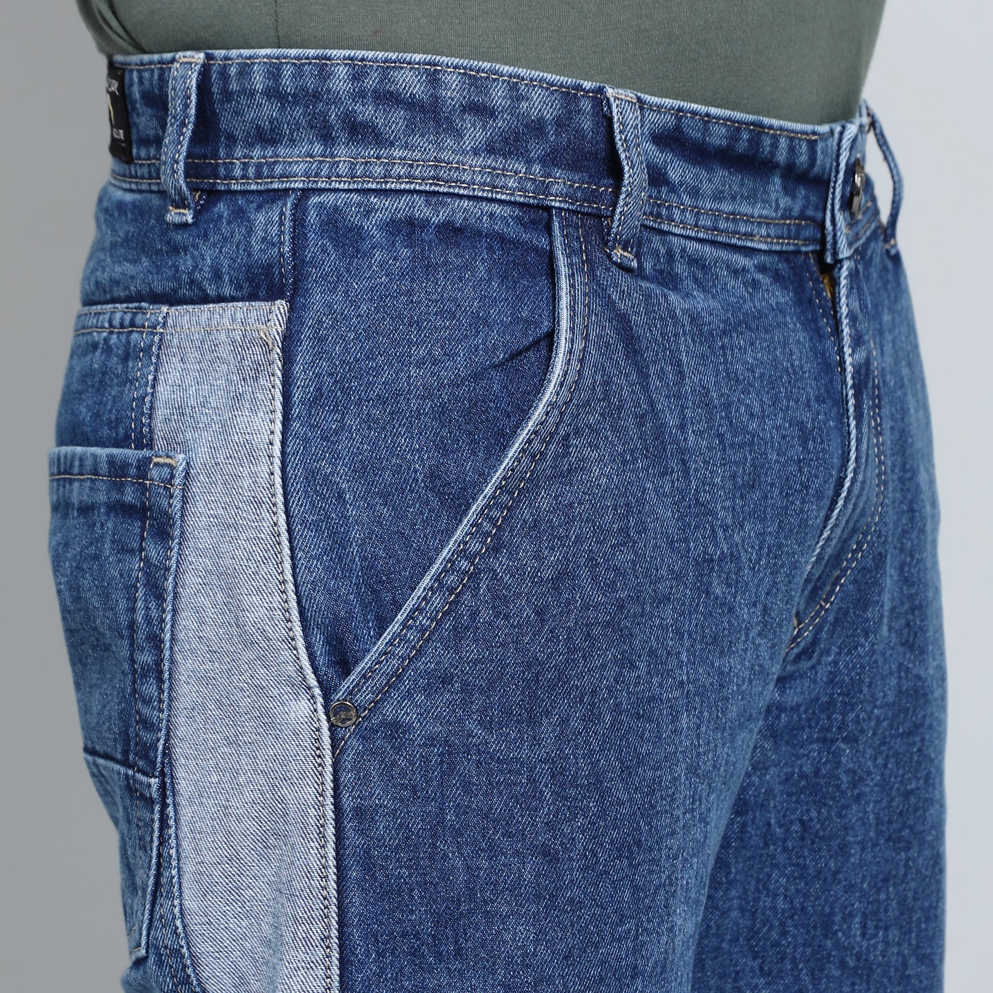 BLUE BAGGY FIT JEAN TEDDY 4790- 1